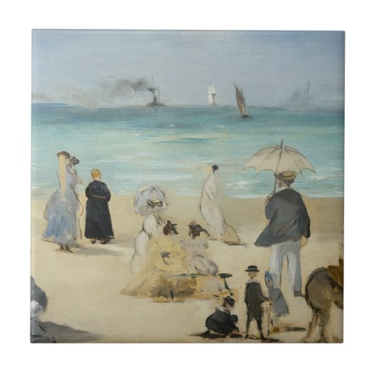 Edouard Manet – オンビーチ, Boulogne-sur-Mer タイル (正面)