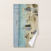 Edouard Manet – オンビーチ, Boulogne-sur-Mer バスタオルセット (ハンドタオル)