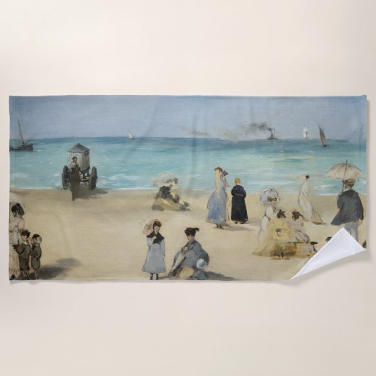 Edouard Manet – オンビーチ, Boulogne-sur-Mer ビーチタオル (正面)