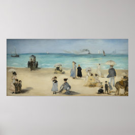 Edouard Manet – オンビーチ, Boulogne-sur-Mer ポスター