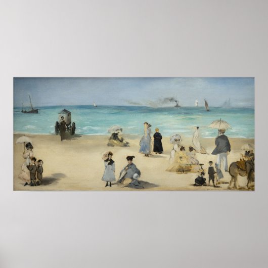 Edouard Manet – オンビーチ, Boulogne-sur-Mer ポスター (正面)