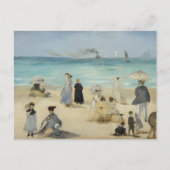 Edouard Manet – オンビーチ, Boulogne-sur-Mer ポストカード (正面)