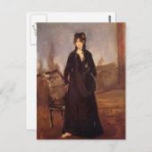 Edouard Manet – ピンクの靴を持つ若い女性 ポストカード (正面/裏面)