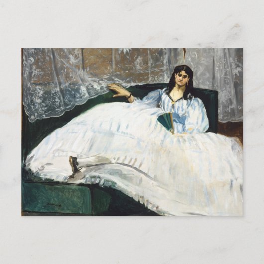 Edouard Manet – ファンの女性 ポストカード (正面)