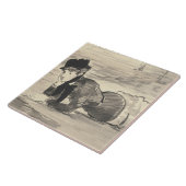 Edouard Manet – 女性がビーチ タイル (側面)