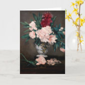 Edouard Manet – 小台座に牡丹の花瓶 カード (黄色い花)