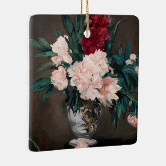 Edouard Manet – 小台座に牡丹の花瓶 セラミックオーナメント (右)