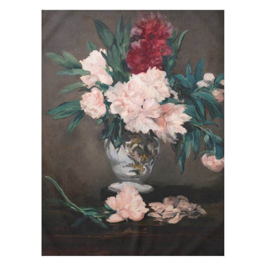Edouard Manet – 小台座に牡丹の花瓶 テーブルクロス (正面)