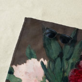 Edouard Manet – 小台座に牡丹の花瓶 ビーチタオル (インサイチュ)