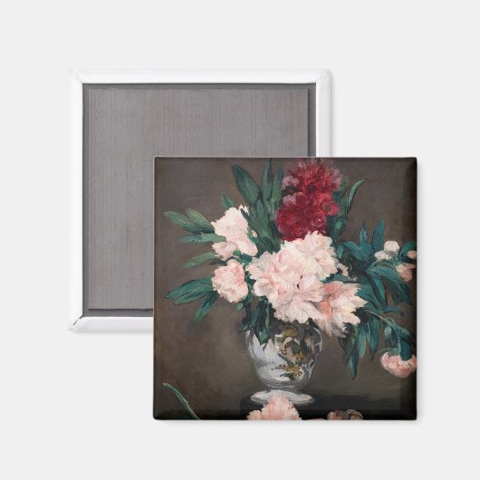 Edouard Manet – 小台座に牡丹の花瓶 マグネット (正面/裏面)