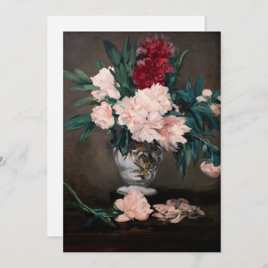 Edouard Manet – 小台座に牡丹の花瓶 招待状 (正面/裏面)