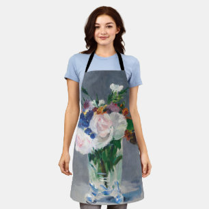 Edouard Manet – 水晶の花瓶の花 エプロン