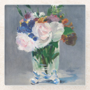 Edouard Manet – 水晶の花瓶の花 ガラスコースター