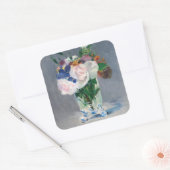 Edouard Manet – 水晶の花瓶の花 スクエアシール (封筒)