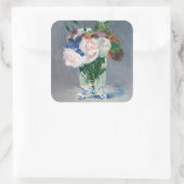 Edouard Manet – 水晶の花瓶の花 スクエアシール (バッグ)
