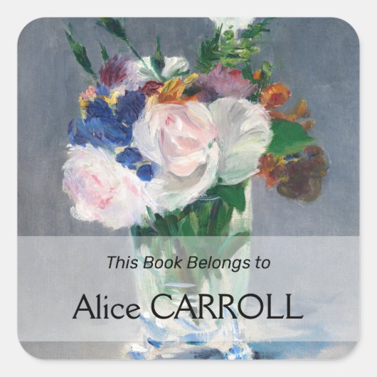 Edouard Manet – 水晶の花瓶の花 スクエアシール (正面)