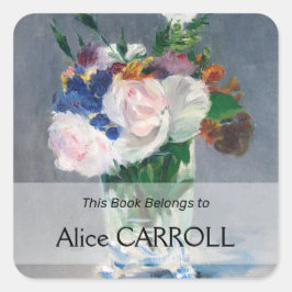 Edouard Manet – 水晶の花瓶の花 スクエアシール