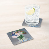 Edouard Manet – 水晶の花瓶の花 スクエアペーパーコースター (インサイチュ)
