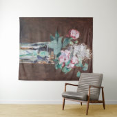 Edouard Manet – 水晶の花瓶の花 タペストリー (インサイチュ(横))