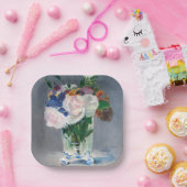 Edouard Manet – 水晶の花瓶の花 ペーパープレート (パーティー)