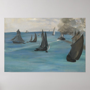 Edouard Manet – 海の景色、穏やかな天気 ポスター
