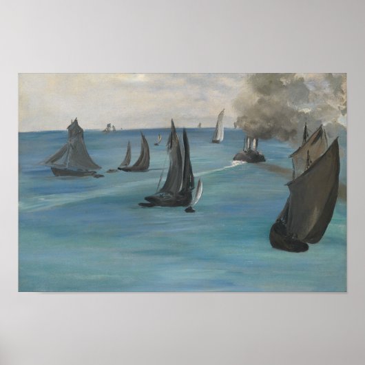 Edouard Manet – 海の景色、穏やかな天気 ポスター (正面)