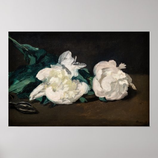 Edouard Manet – 白い牡丹の枝, Secateur ポスター (正面)