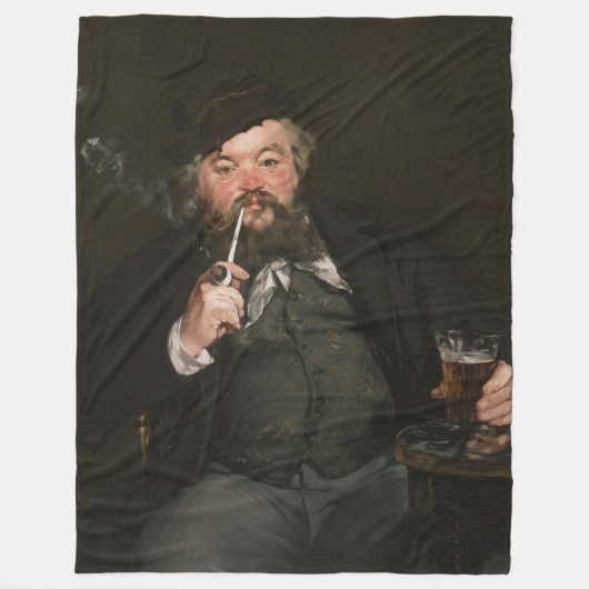 Edouard Manet - A Good Glass of Beer / Le bon bock フリースブランケット (正面)