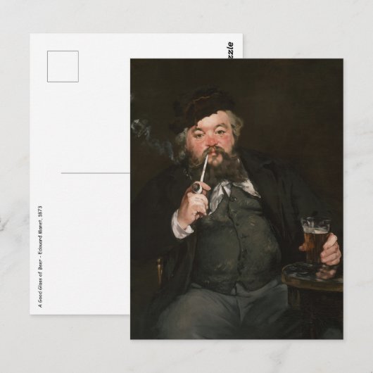 Edouard Manet - A Good Glass of Beer / Le bon bock ポストカード (正面/裏面)