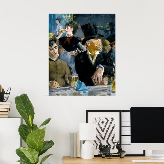 Edouard Manet - At the Cafe ポスター (ホームオフィス)