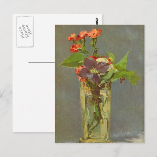 Edouard Manet - Carnations and Clematis in a Cryst ポストカード (正面/裏面)