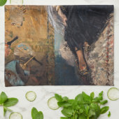 Edouard Manet - Lady with Fans キッチンタオル (折り畳み)