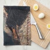 Edouard Manet - Lady with Fans キッチンタオル (四つ折り)