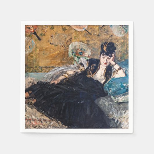 Edouard Manet - Lady with Fans スタンダードカクテルナプキン (正面)