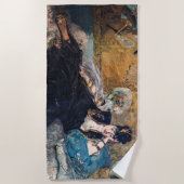 Edouard Manet - Lady with Fans ビーチタオル (正面)