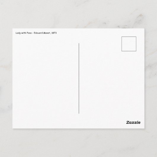 Edouard Manet - Lady with Fans ポストカード (裏面)