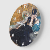 Edouard Manet - Lady with Fans ラージ壁時計 (傾斜)