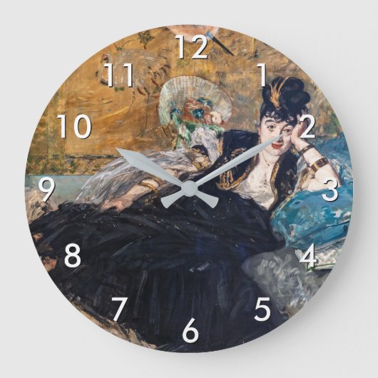 Edouard Manet - Lady with Fans ラージ壁時計 (正面)