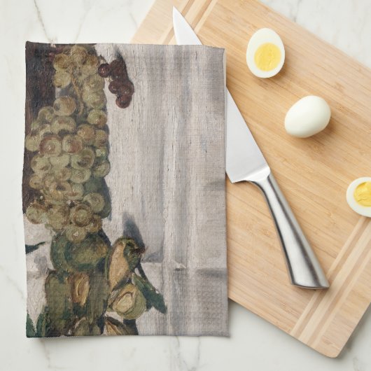 Edouard Manet - Still Life, Fruits on a Table キッチンタオル (四つ折り)