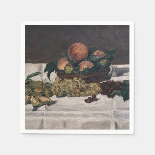Edouard Manet - Still Life, Fruits on a Table スタンダードカクテルナプキン (正面)