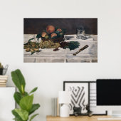 Edouard Manet - Still Life, Fruits on a Table ポスター (ホームオフィス)