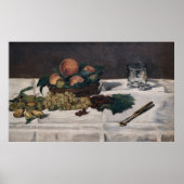 Edouard Manet - Still Life, Fruits on a Table ポスター (正面)