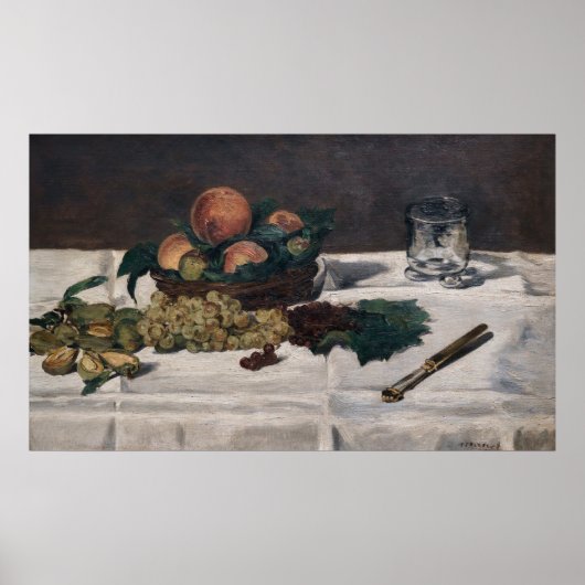 Edouard Manet - Still Life, Fruits on a Table ポスター (正面)