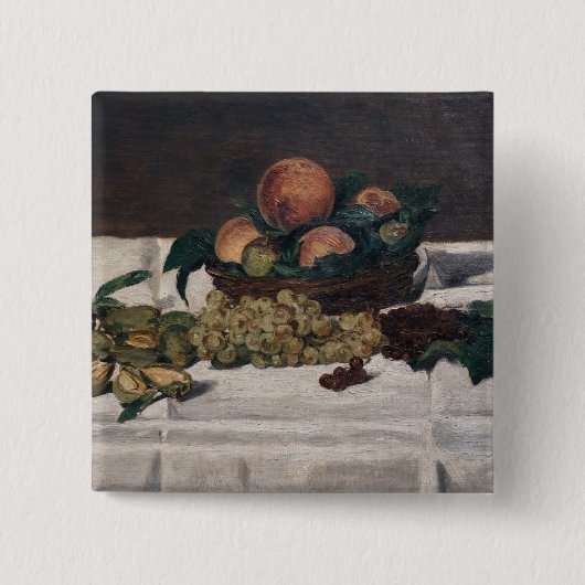 Edouard Manet - Still Life, Fruits on a Table 缶バッジ (正面)