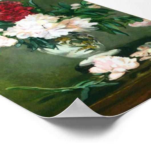 Edouard Manet - Still Life Vabase with Peonies ポスター (角)
