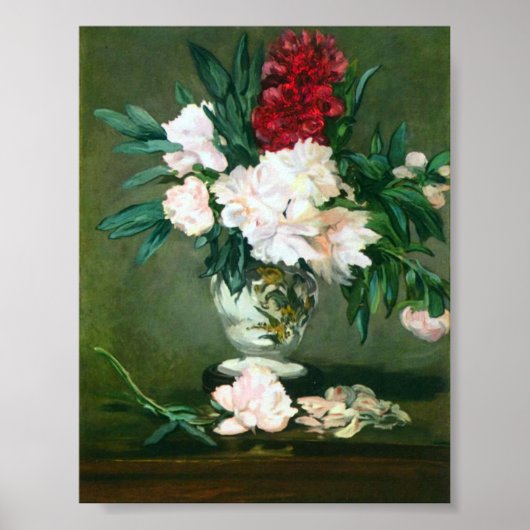Edouard Manet - Still Life Vabase with Peonies ポスター (正面)
