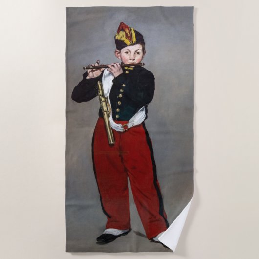 Edouard Manet - The Fifer / Young Flutist ビーチタオル (正面)