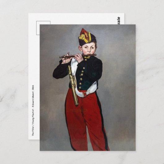 Edouard Manet - The Fifer / Young Flutist ポストカード (正面/裏面)