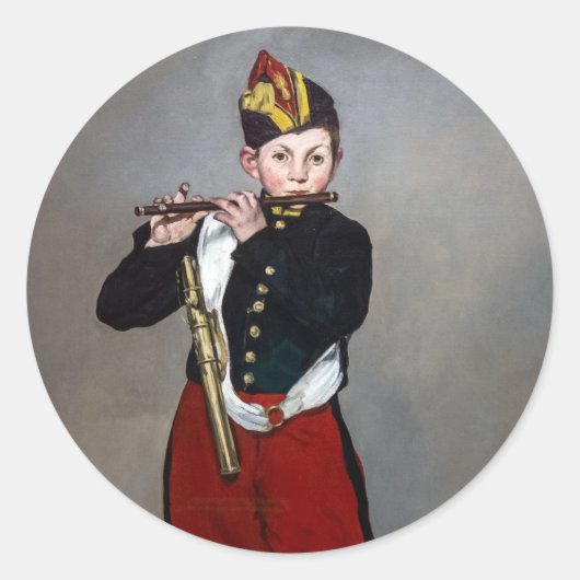Edouard Manet - The Fifer / Young Flutist ラウンドシール (正面)