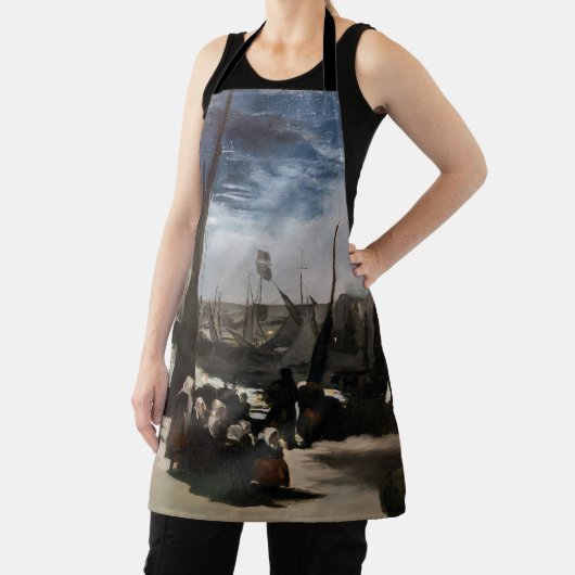 Edouard Manet - The Port of Bourne by Moonlight エプロン (インサイチュ)